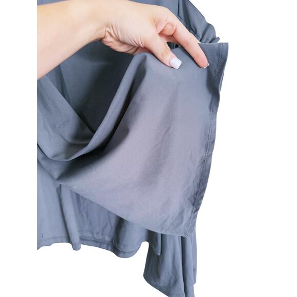 NWT Susana Monaco Quiet Luxury Flare Sleeve Cold Shoulder Top Small Gray Y2K - Picture 4 of 7